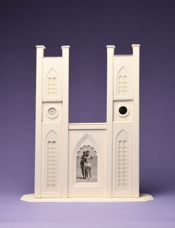 Couple within Cathedral Reliquary with Clock Tower and Lilies - Brian Van Camerik