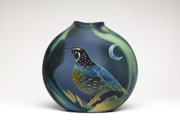 California Quail Shadow Box Vessel - Nicholson van Altena Glass