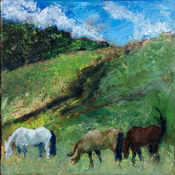 Three Horses Grazing - Patrick Cosgrove