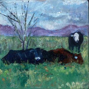Tree, Grass, and Three Cows - Patrick Cosgrove