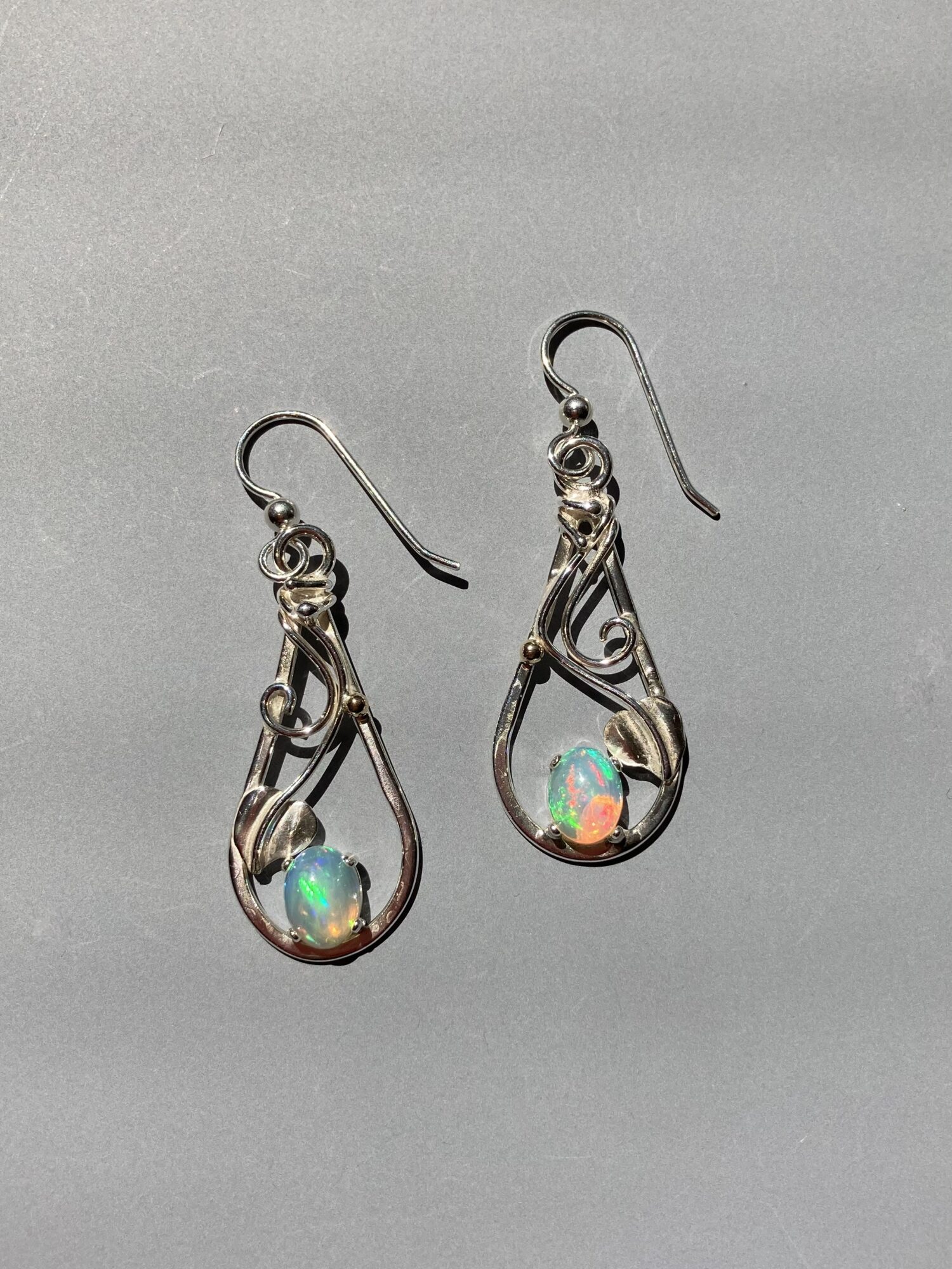 Ethiopian Opal Sterling Earrings - Meg Black-Smith
