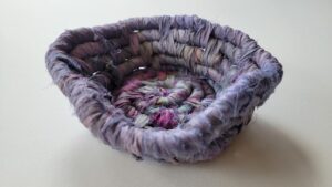 Lavender silk coiled vessel - Bev Barnett