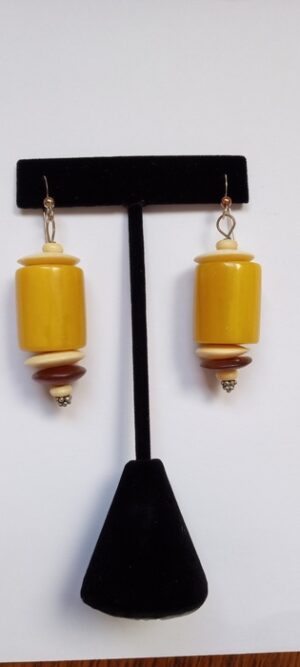 Ethiopian Amber Tube Earrings - Pat Lord