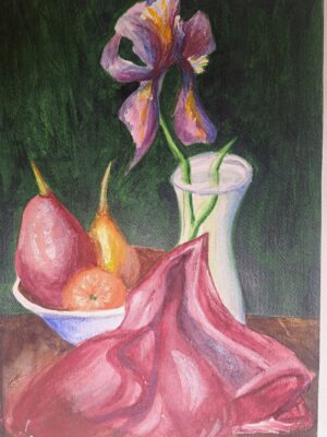 Fruit and Iris Still Life - Jeanne Lindberg