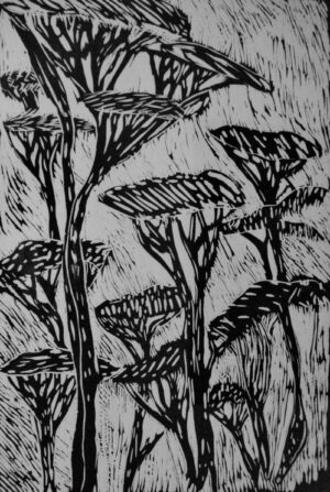 Maori Garden (New Zealand Life) Blockprint - Darlene Engellenner